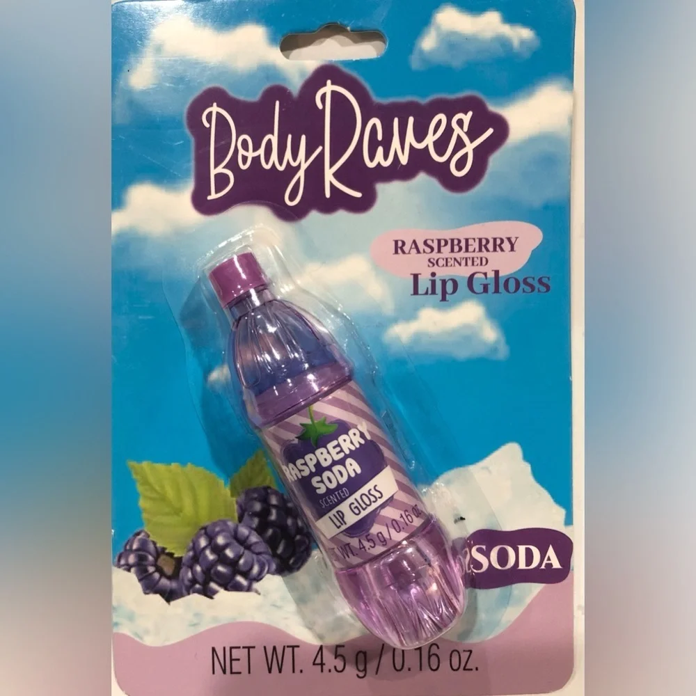 3pack nostalgic retro Soda pop orange raspberry blueberry‎ scented lip gloss new